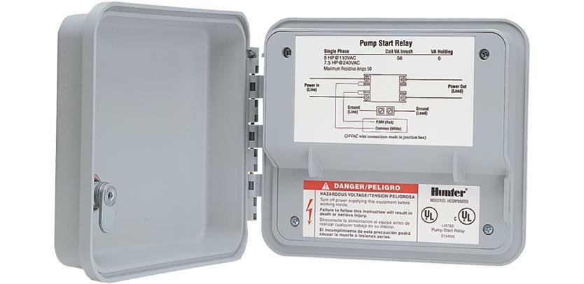 Irrigation pump start relay